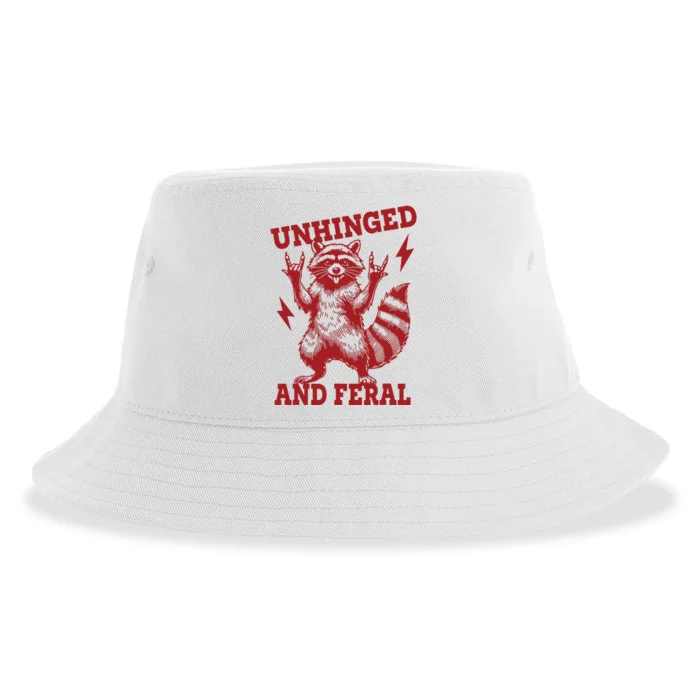 Unhinged And Feral Raccoon Sustainable Bucket Hat