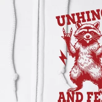 Unhinged And Feral Raccoon Full Zip Hoodie