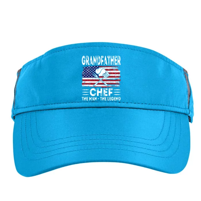 Usa American Flag Grandfather Chef The The Legend Gift Adult Drive Performance Visor