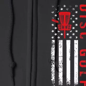 US American Flag Sports Patriotic Disc Golf Full Zip Hoodie