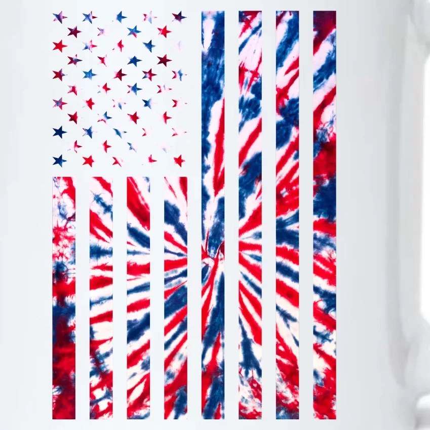 USA American Flag Red White Blue Tie Dye Black Color Changing Mug