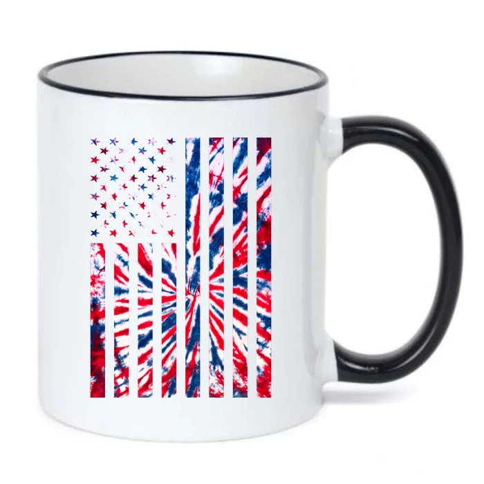 USA American Flag Red White Blue Tie Dye Black Color Changing Mug