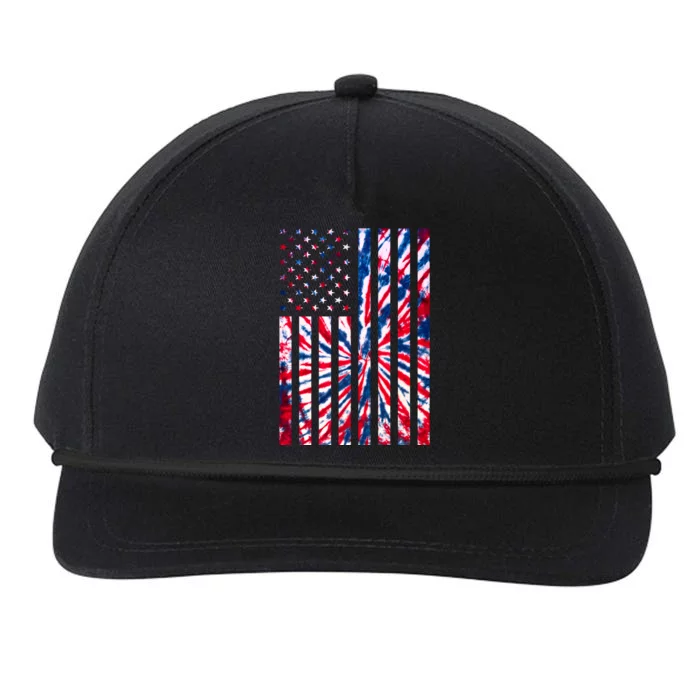 USA American Flag Red White Blue Tie Dye Snapback Five-Panel Rope Hat