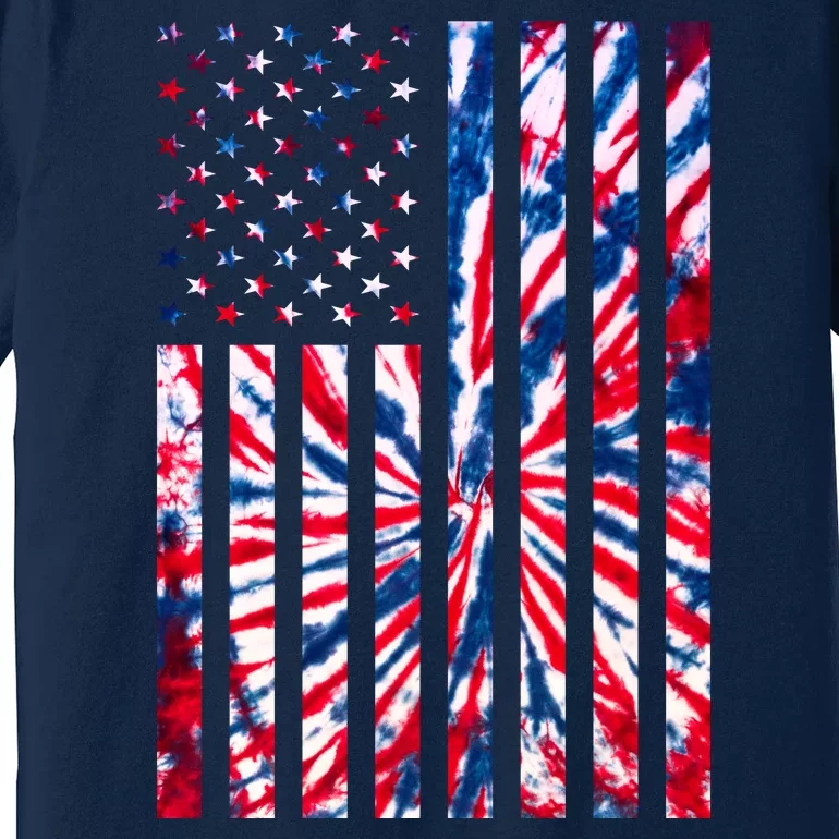 USA American Flag Red White Blue Tie Dye Premium T-Shirt