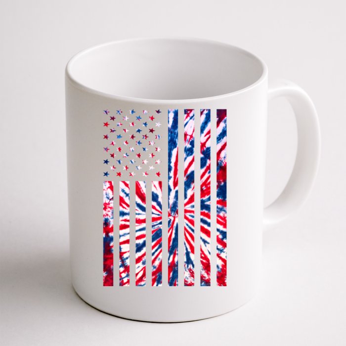 USA American Flag Red White Blue Tie Dye Front & Back Coffee Mug