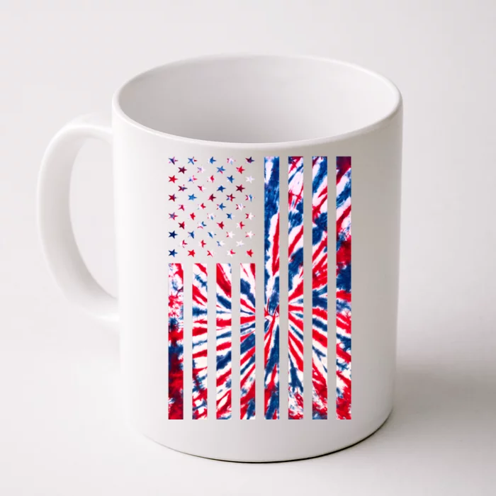 USA American Flag Red White Blue Tie Dye Front & Back Coffee Mug