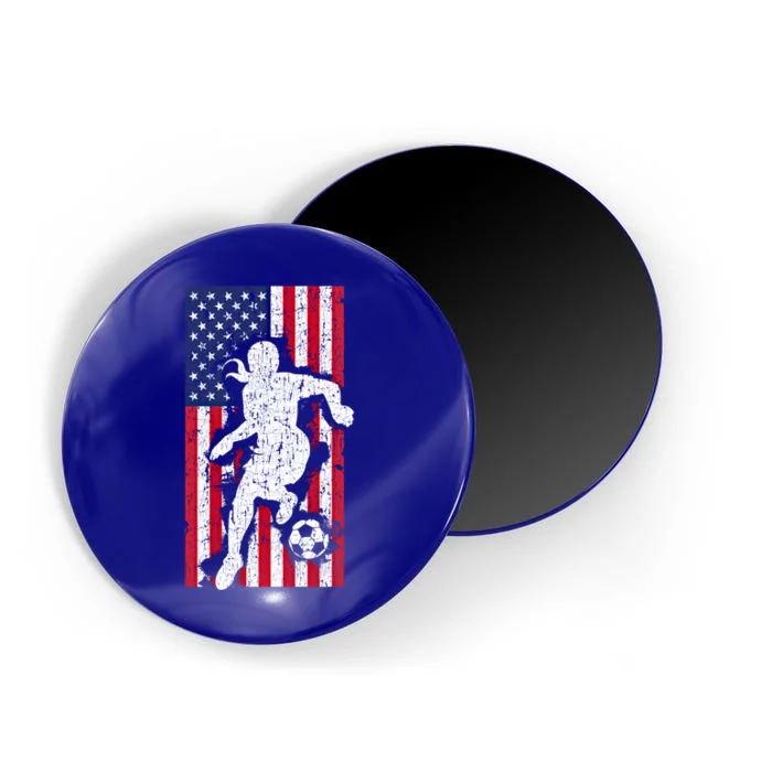 Usa American Flag Soccer Player Gift Graphic Funny Gift Magnet