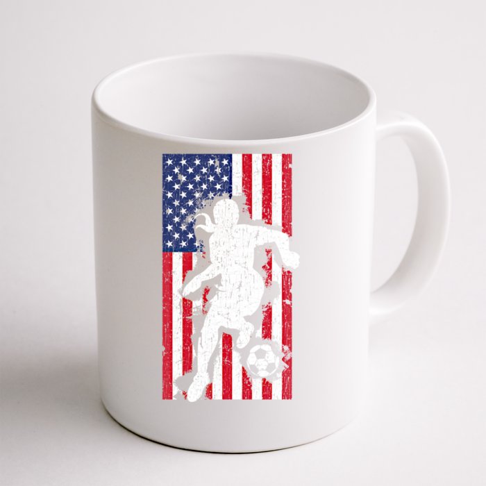 Usa American Flag Soccer Player Gift Graphic Funny Gift Front & Back Coffee Mug