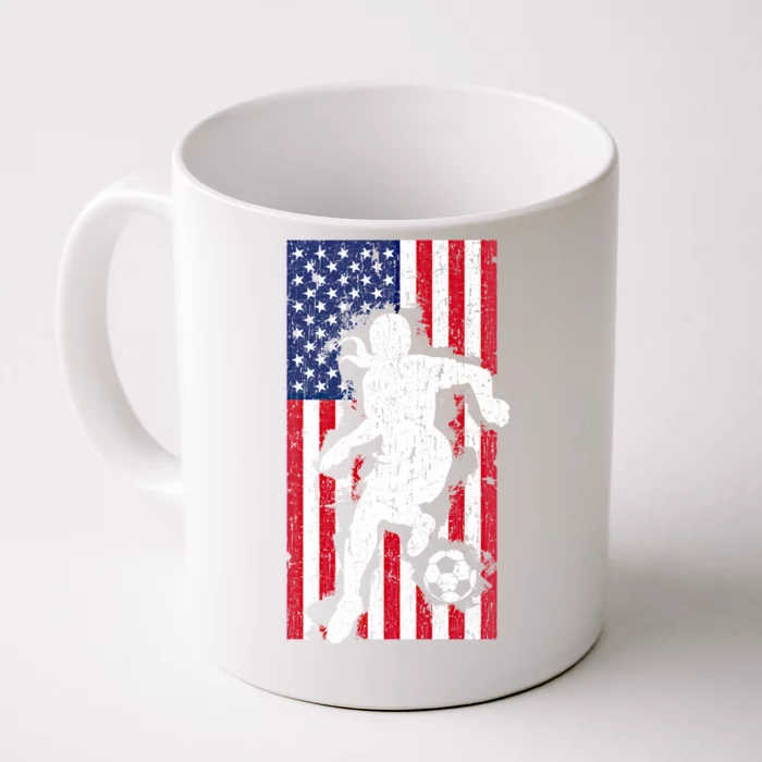 Usa American Flag Soccer Player Gift Graphic Funny Gift Front & Back Coffee Mug