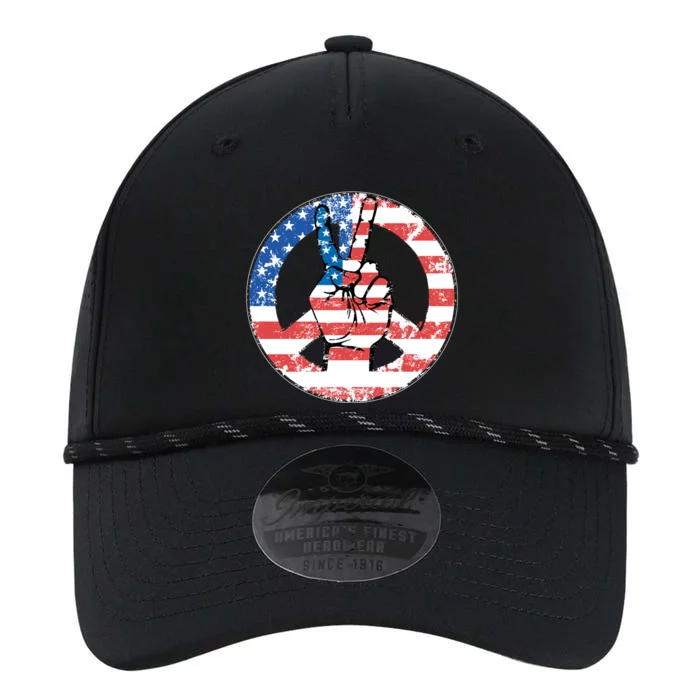 USA American Flag Peace Sign Symbol Performance The Dyno Cap