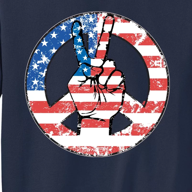 USA American Flag Peace Sign Symbol Sweatshirt