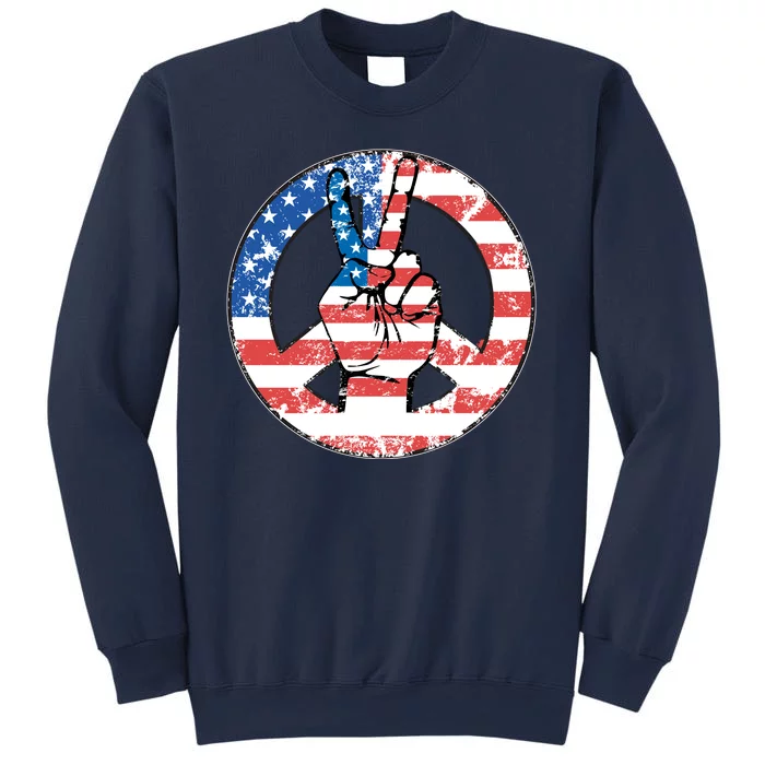 USA American Flag Peace Sign Symbol Sweatshirt