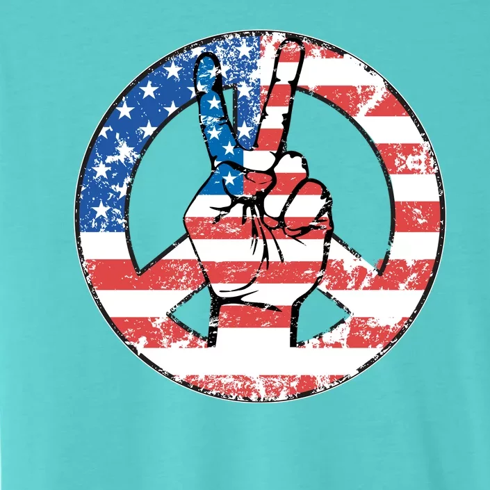 USA American Flag Peace Sign Symbol ChromaSoft Performance T-Shirt