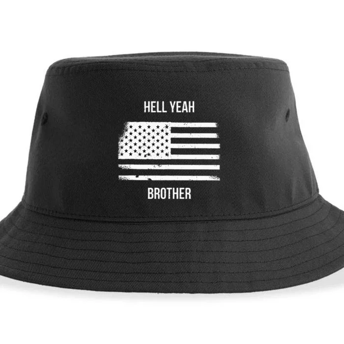 US American Flag Vintage Distressed Hell Yeah Brother Sustainable Bucket Hat