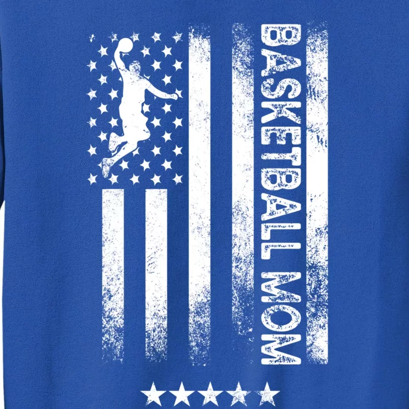 Usa American Flag Funny Gift Basketball Mom Gift Tall Sweatshirt