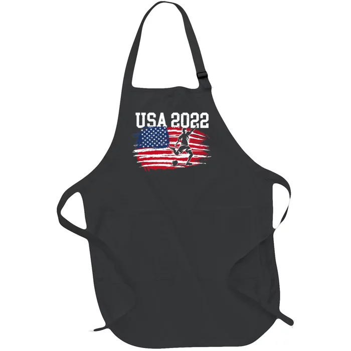 USA American Flag Soccer Tournament Full-Length Apron With Pocket