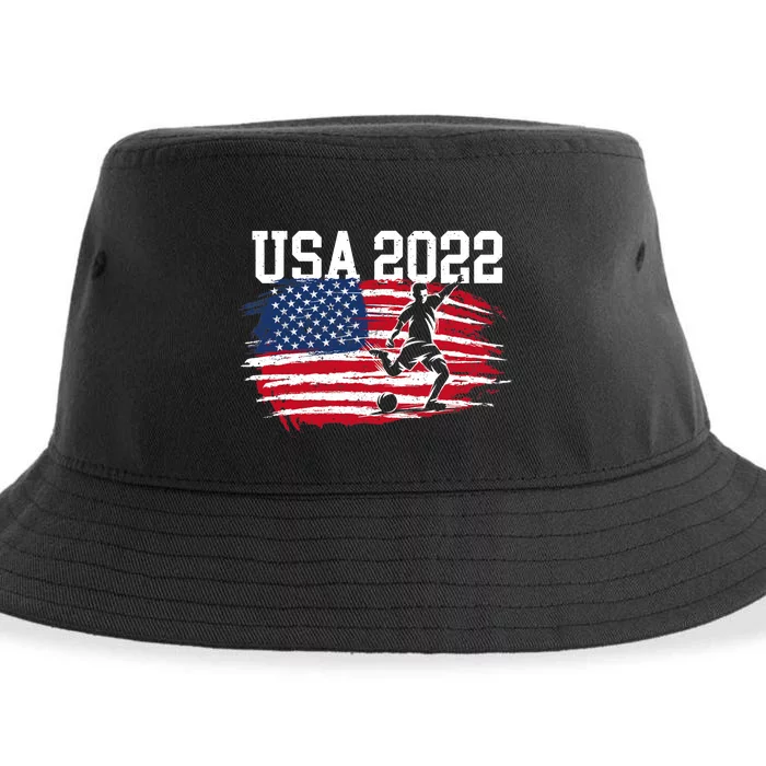 USA American Flag Soccer Tournament Sustainable Bucket Hat