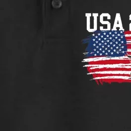 USA American Flag Soccer Tournament Dry Zone Grid Performance Polo