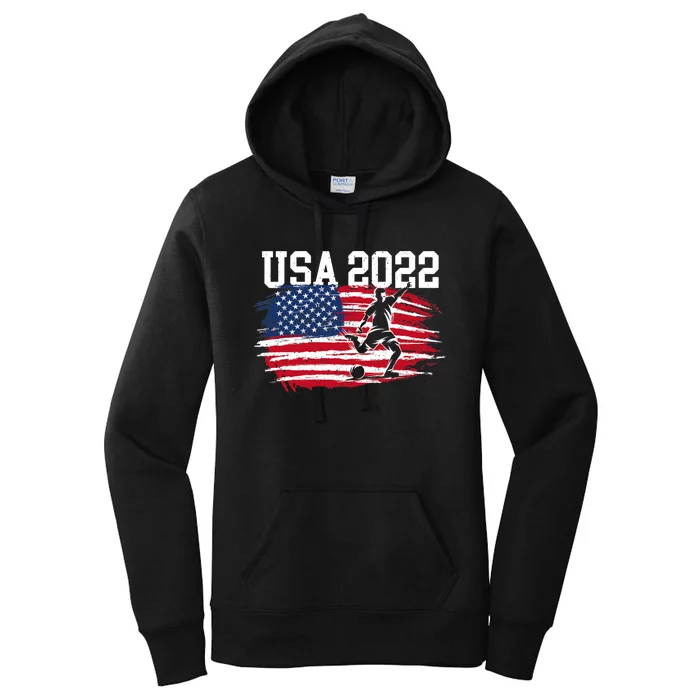 USA American Flag Soccer Tournament Women's Pullover Hoodie