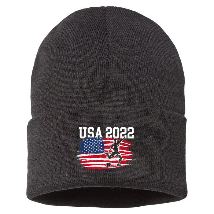 USA American Flag Soccer Tournament Sustainable Knit Beanie