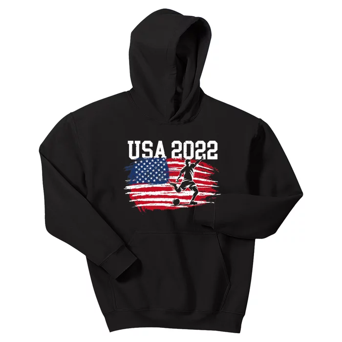 USA American Flag Soccer Tournament Kids Hoodie