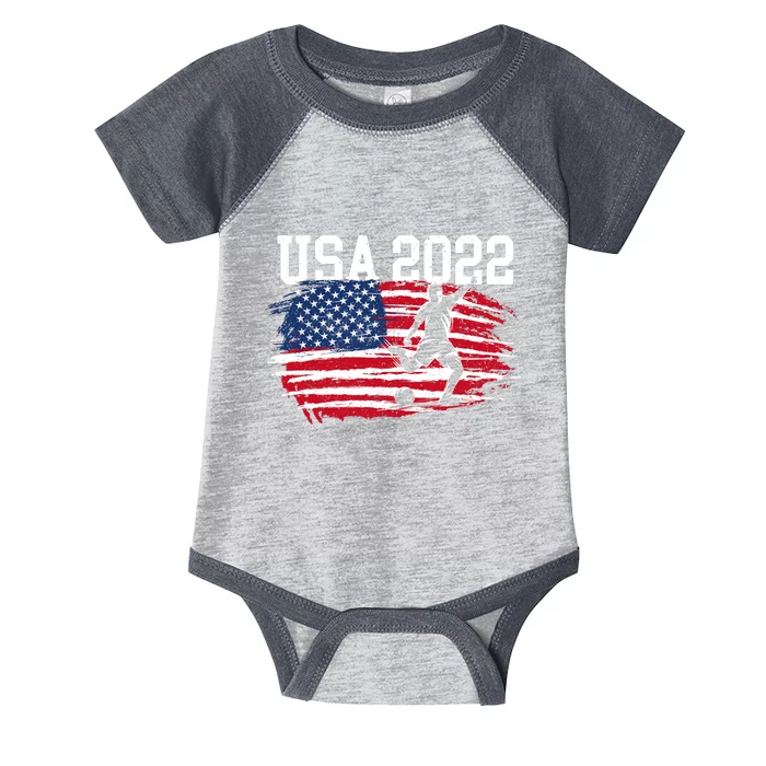 USA American Flag Soccer Tournament Infant Baby Jersey Bodysuit