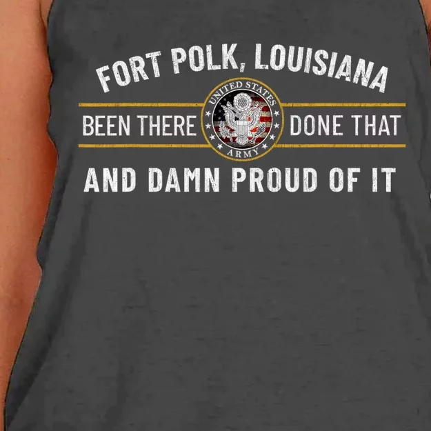 U.S A.R.M.Y Fort Polk Tigerland Louisiana Alumni Retro Gift Women's Knotted Racerback Tank