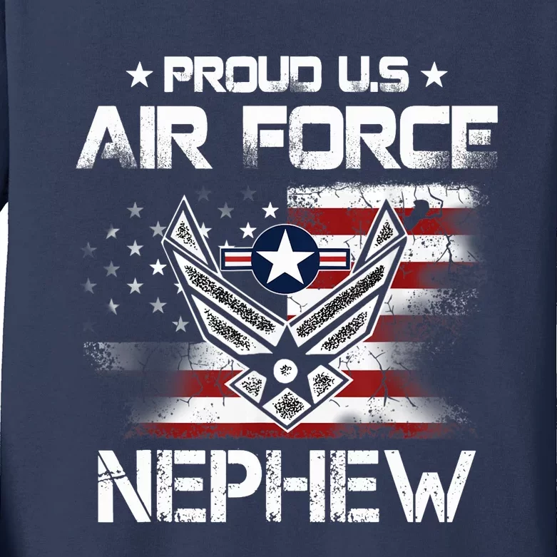 US Air Force Proud Nephew -Proud Air Force Nephew Father Day Kids Long Sleeve Shirt