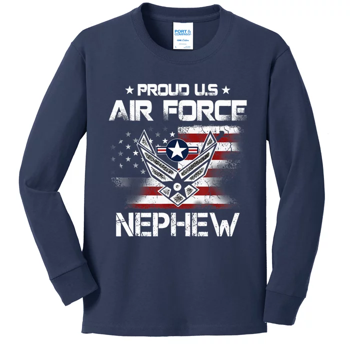 US Air Force Proud Nephew -Proud Air Force Nephew Father Day Kids Long Sleeve Shirt