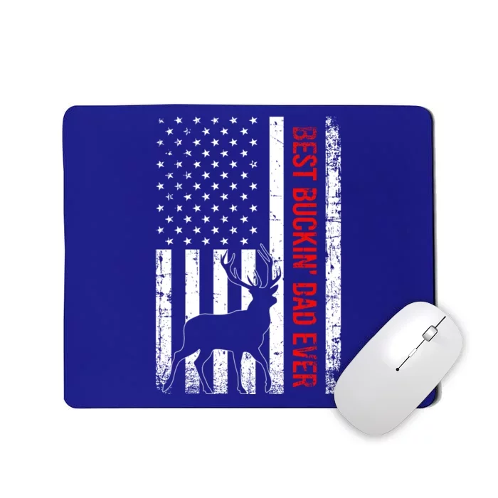 Usa American Flag Whitegreat Gifttailed Deer Best Buckin Dad Ever Gift Mousepad