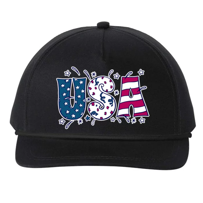 USA American Flag Celebration Snapback Five-Panel Rope Hat