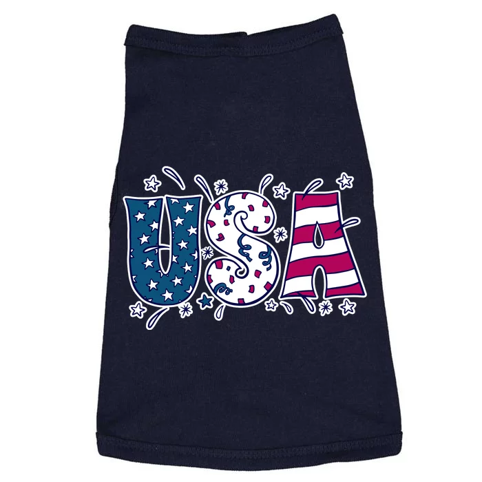 USA American Flag Celebration Doggie Tank