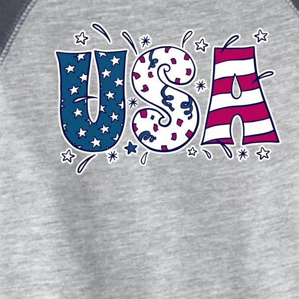 USA American Flag Celebration Toddler Fine Jersey T-Shirt