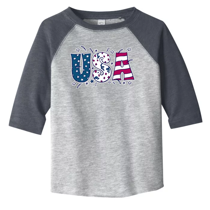 USA American Flag Celebration Toddler Fine Jersey T-Shirt