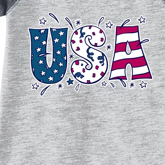 USA American Flag Celebration Infant Baby Jersey Bodysuit