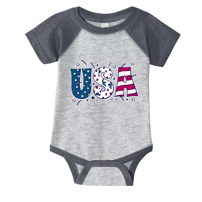 USA American Flag Celebration Infant Baby Jersey Bodysuit