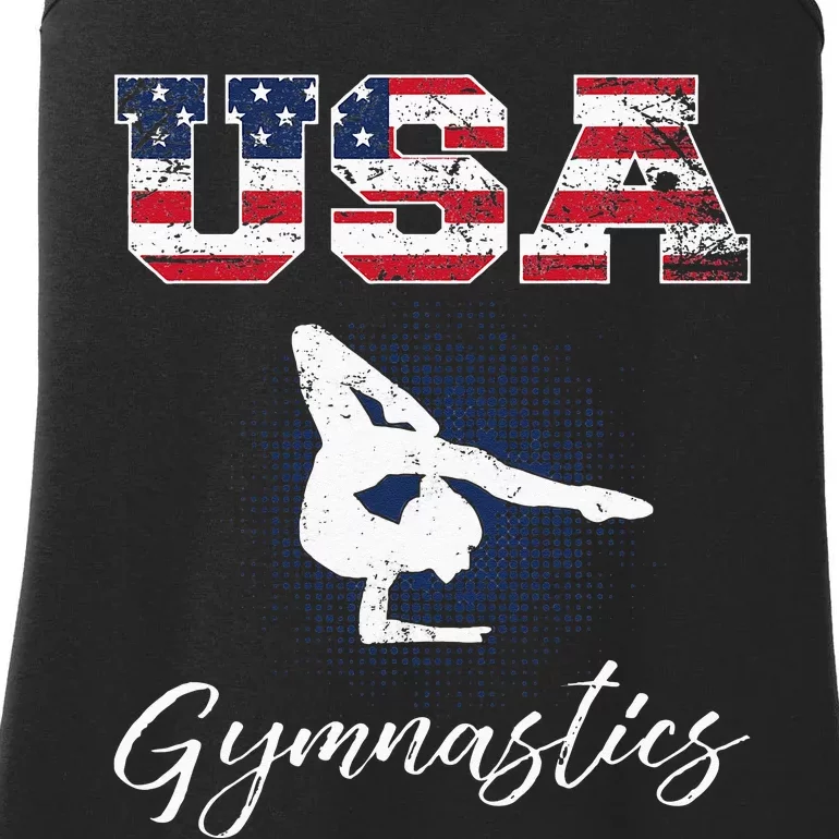 USA American Flag Gymnastics Tee Gymnast 4th Of July Ladies Essential Tank