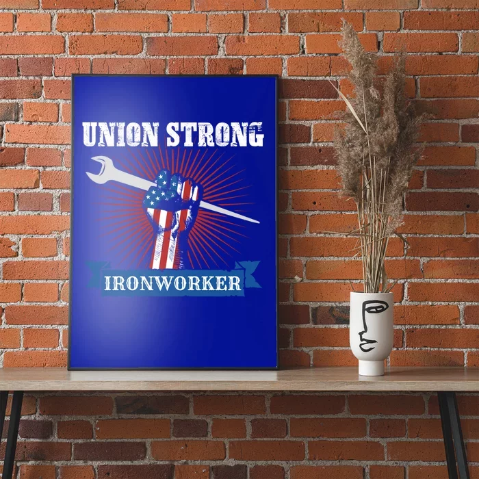 Us American Flag Of Iron Worker Union A Labor Day Celebrate Gift Poster