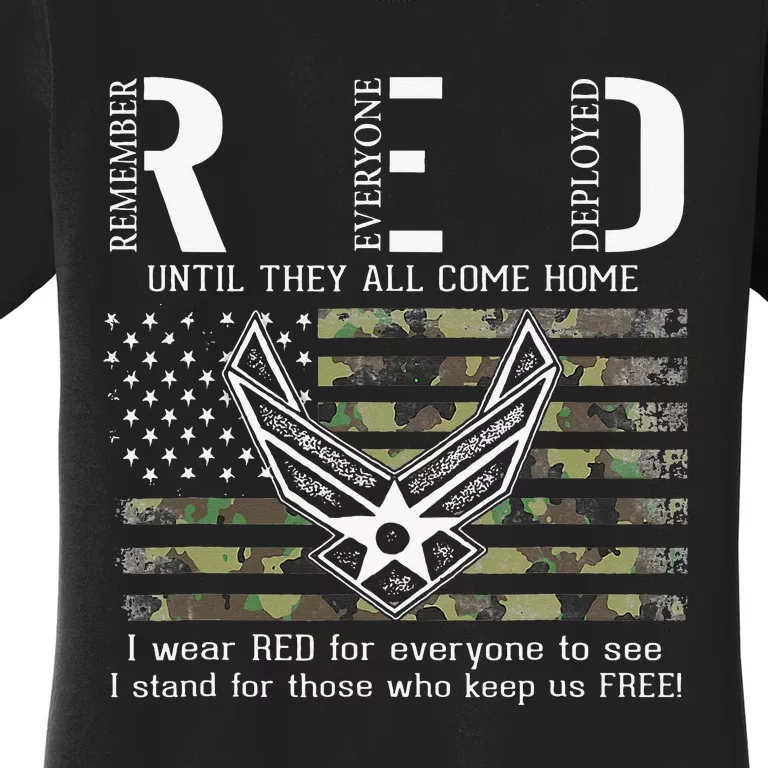 US Air Force Support RED Friday Remember Everyone Deployed Women's T-Shirt