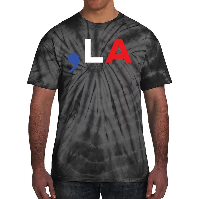 Us American Flag Comma La Tie-Dye T-Shirt