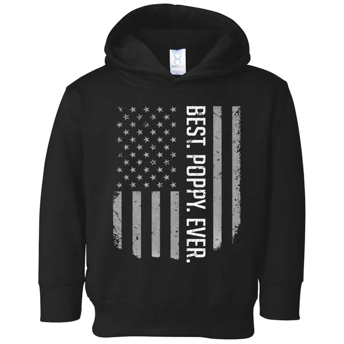 USA American Flag Best Poppy Ever Retro Fathers Day Toddler Hoodie