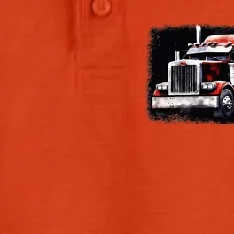 Us American Flag Semi Truck Driver Trucker Dry Zone Grid Performance Polo