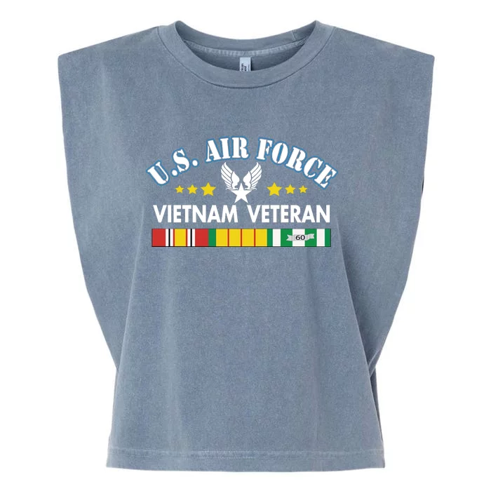 US. Air Force Vietnam Veteran, USAF Veteran, USA Flag Gift Garment-Dyed Women's Muscle Tee