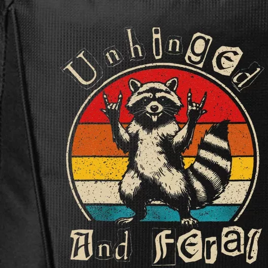 Unhinged And Feral Raccoon Cute Feral Girl Racoon Lover Gift City Backpack