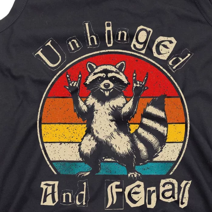 Unhinged And Feral Raccoon Cute Feral Girl Racoon Lover Gift Tank Top