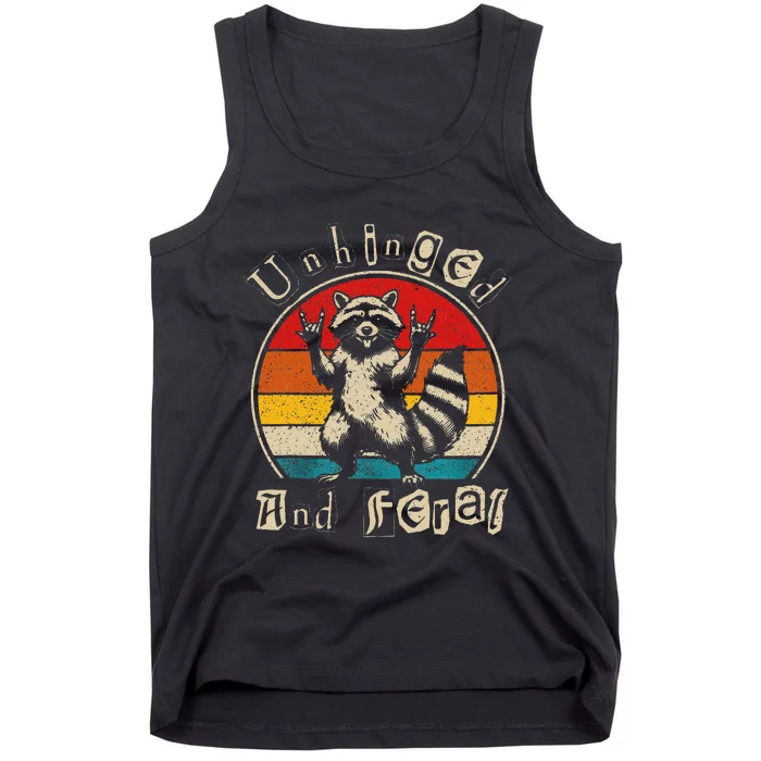 Unhinged And Feral Raccoon Cute Feral Girl Racoon Lover Gift Tank Top