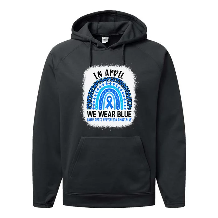 US America Flag Child Abuse Prevention Month April Awareness Performance Fleece Hoodie