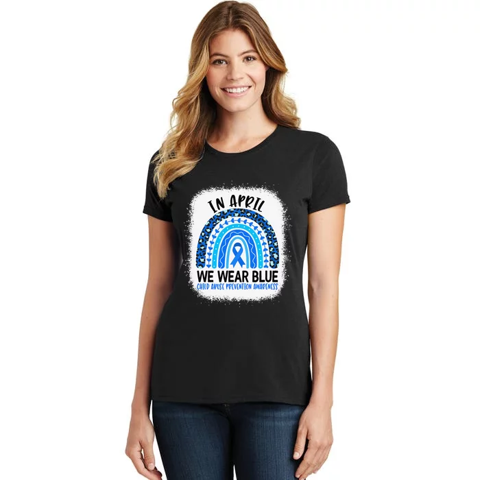 US America Flag Child Abuse Prevention Month April Awareness Women's T-Shirt