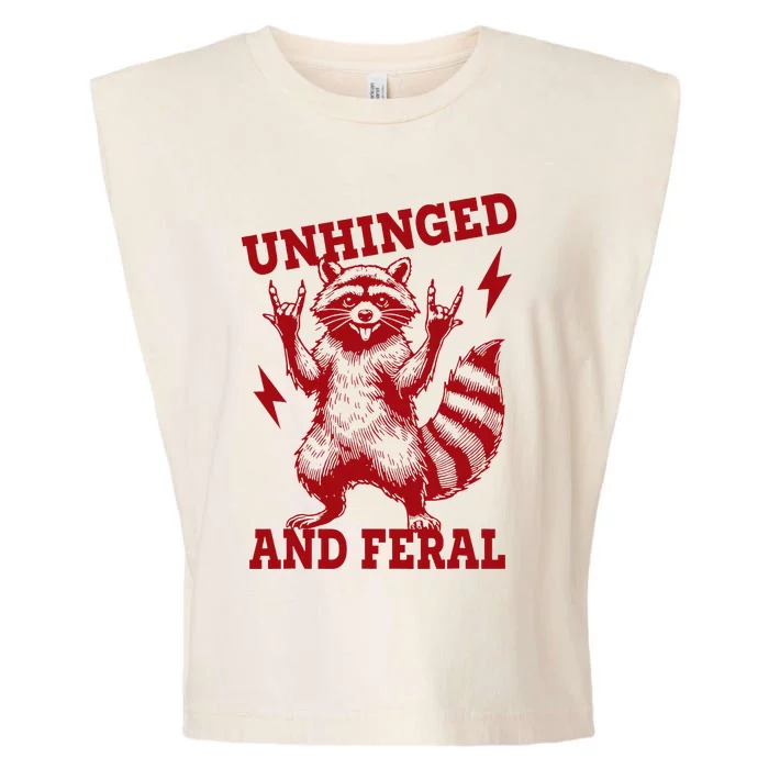 Unhinged And Feral Raccoon Garment-Dyed Women's Muscle Tee