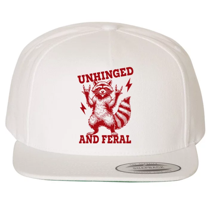 Unhinged And Feral Raccoon Wool Snapback Cap